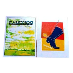 Calexico Lithograph Signed & Numbered Lot For (2) 18x24 inch Tour Posters -VRHTF